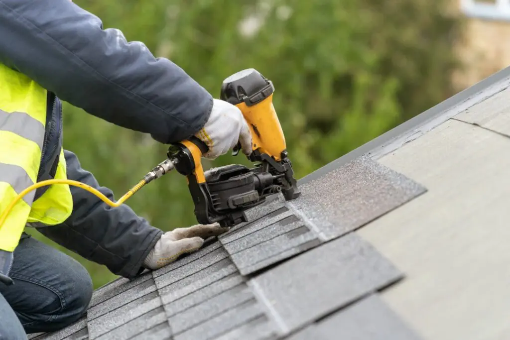 New shingles being installed on roof