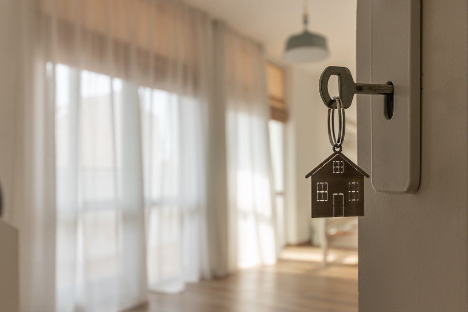 Key in lock of home